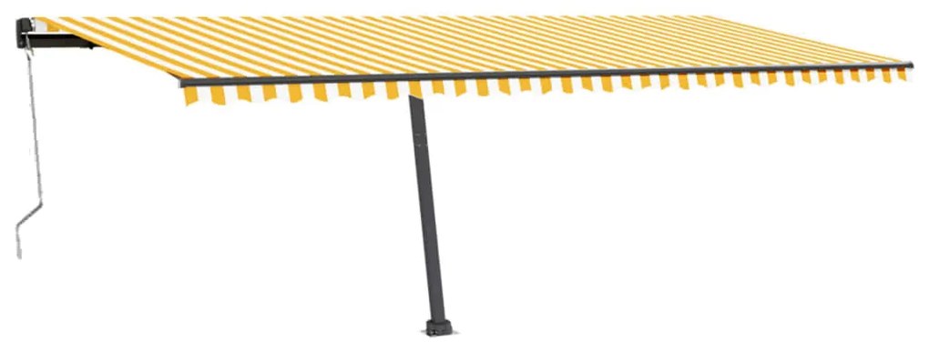 Toldo automático LED e sensor de vento 600x300cm amarelo/branco