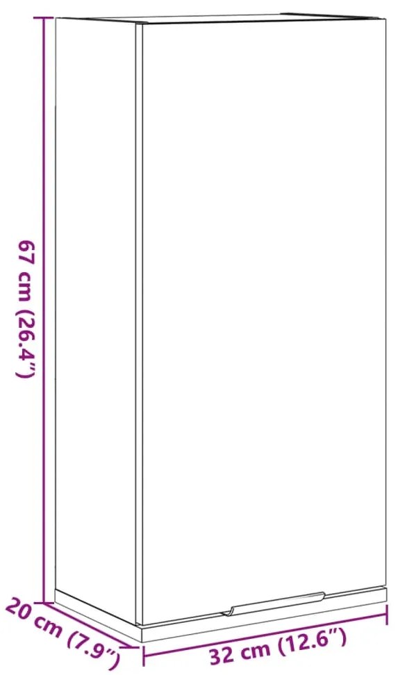 Armário de parede casa de banho 32x20x67 cm madeira velha
