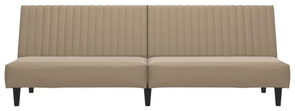 Sofá-cama de 2 lugares couro artificial cappuccino