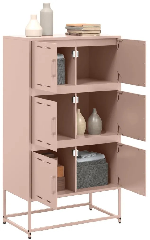 Aparador 68,5x38,5x123,5 cm aço rosa
