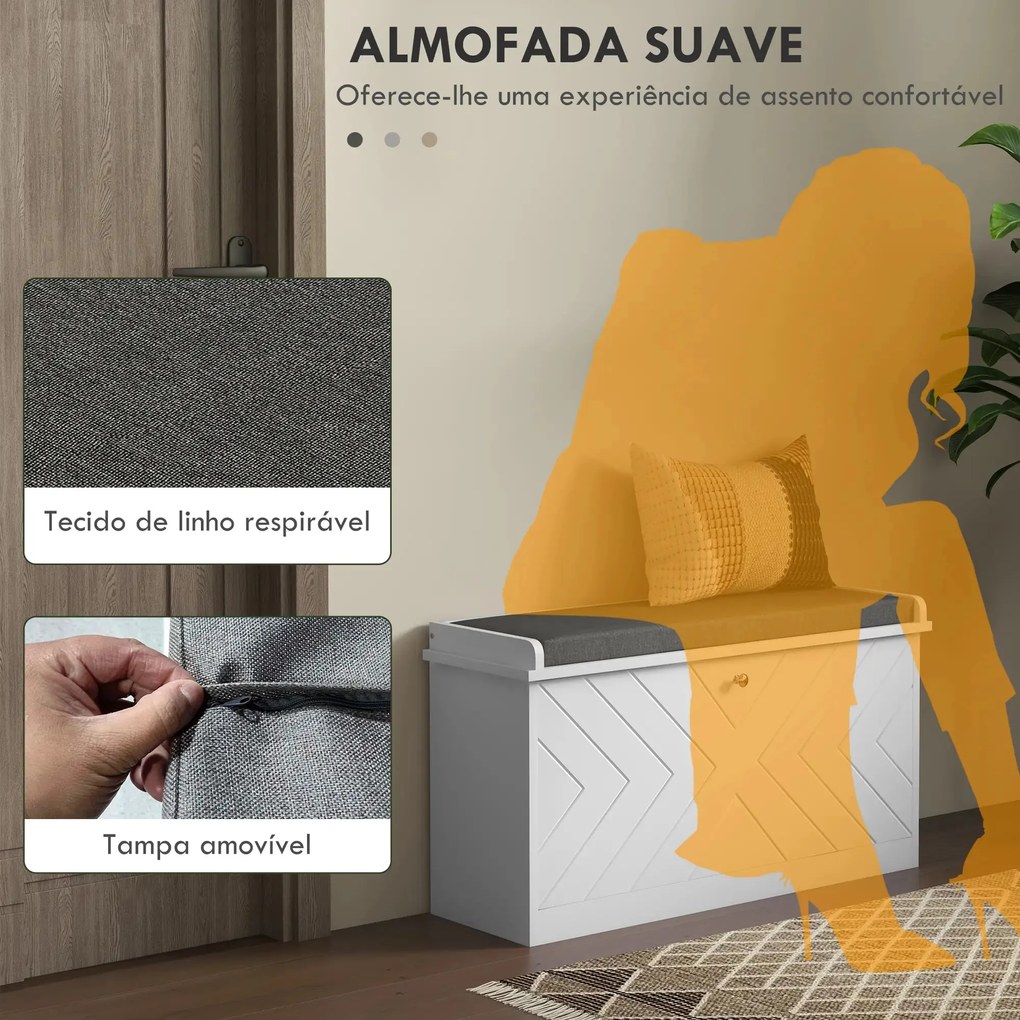 Banco Sapateira – Løvik – 80x26x44,5 cm – Branco