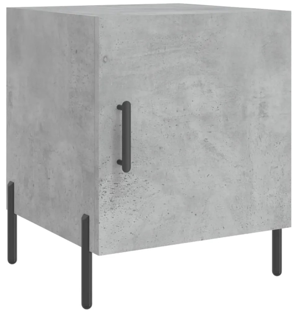 Mesa cabeceira 2pcs 40x40x50 cm derivados madeira cinza cimento