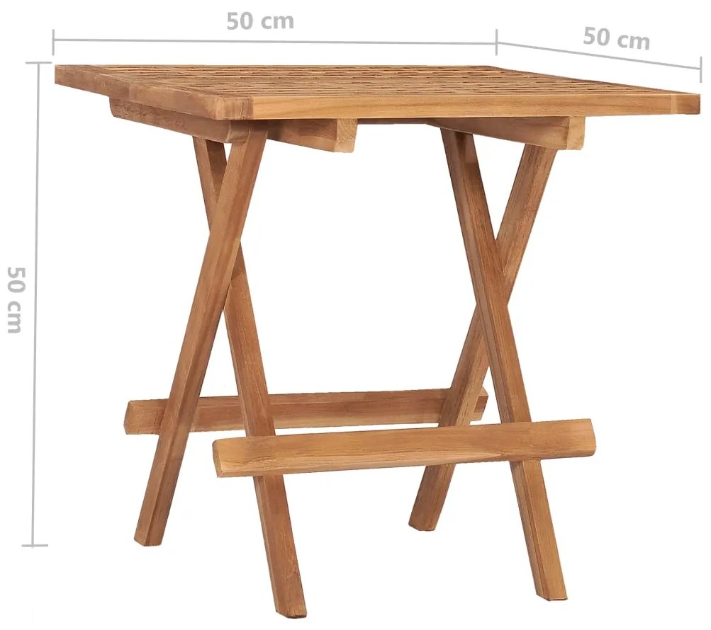 3 pcs conjunto jantar dobrável p/ exterior madeira teca maciça