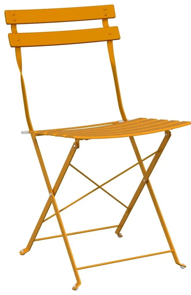 Conjunto de bistrô dobrável de 3 peças vidaXL Mostarda Amarelo Aço