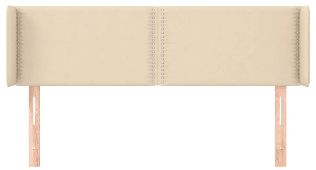 Cabeceira de cama c/ abas tecido 147x16x78/88 cm creme