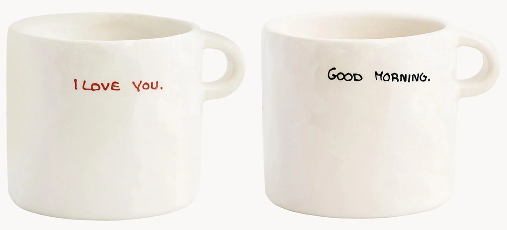 Canecas pintadas à mão Perfect Morning, conjunto de 2