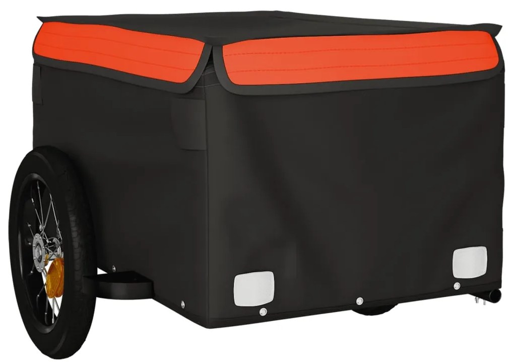 Reboque para bicicleta 30 kg ferro preto e laranja