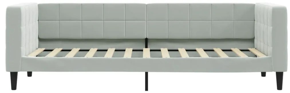 Sofá-cama com colchão 90x200 cm veludo cinzento-claro
