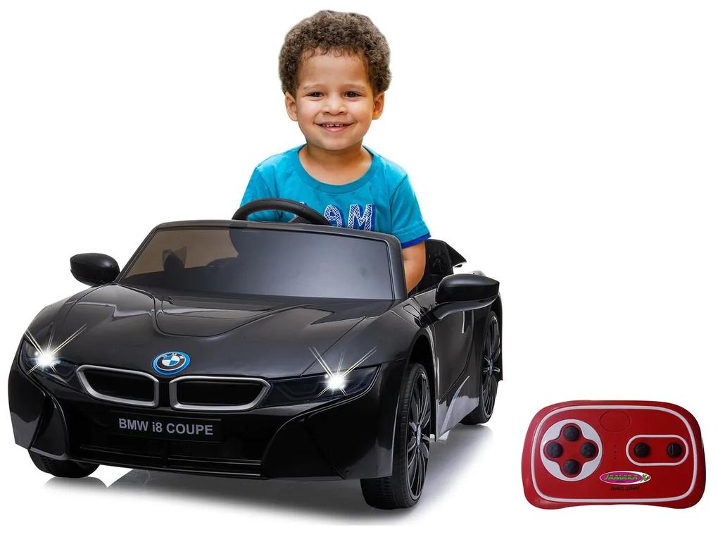 Carro elétrico infantil bateria BMW I8 Coupe 12V Controlo Remoto 2,4GHz Preto