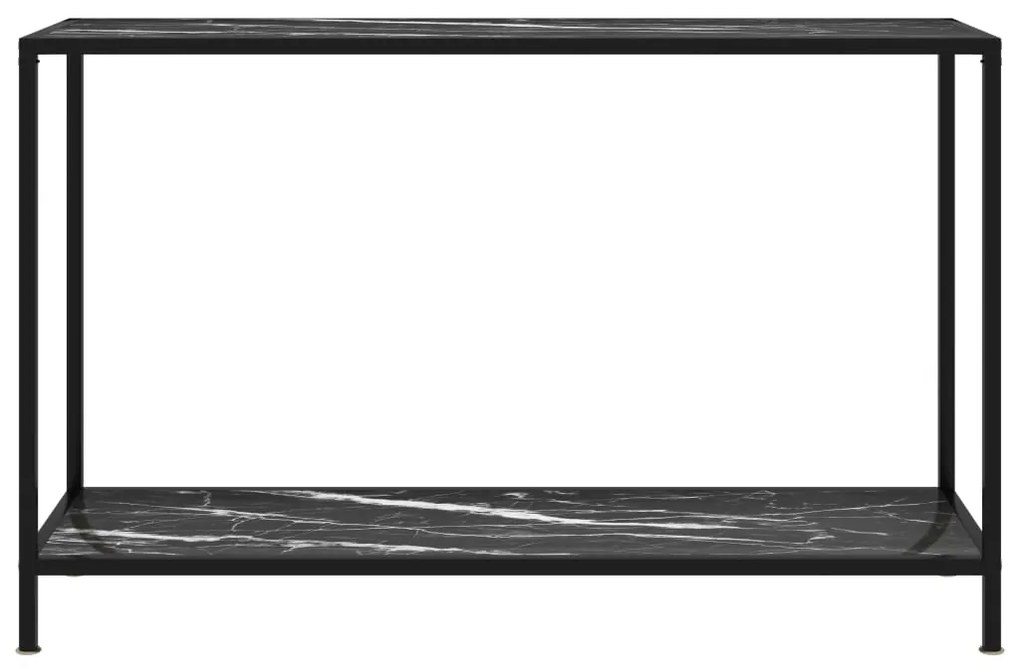 Mesa consola 120x35x75 cm vidro temperado preto