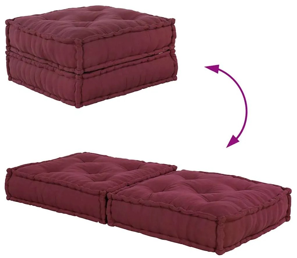 Pufe modular 70x70x36 cm tecido castanho