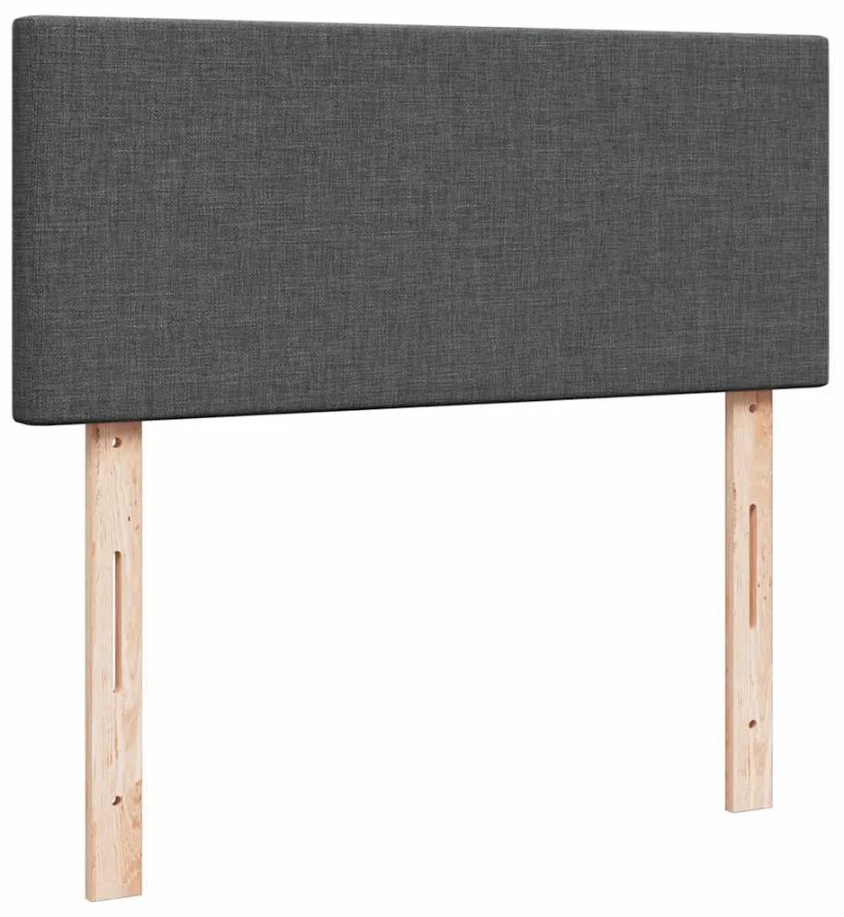 Cama otomana com colchão 120x190 cm tecido cinzento escuro