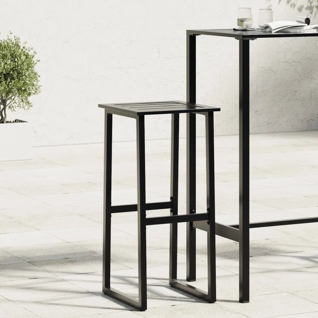 vidaXL Bancos de bar 4 pcs 38x38x80 cm aço revestido a pó preto