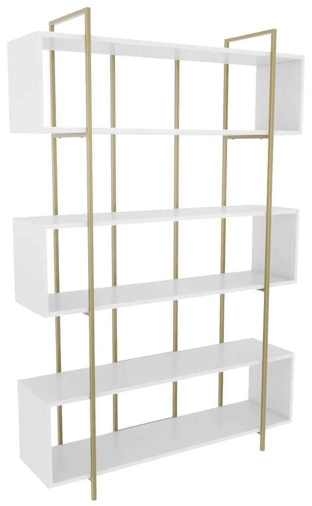 Estante Bruti – Branco e Dourado – 120x180x29,6 cm