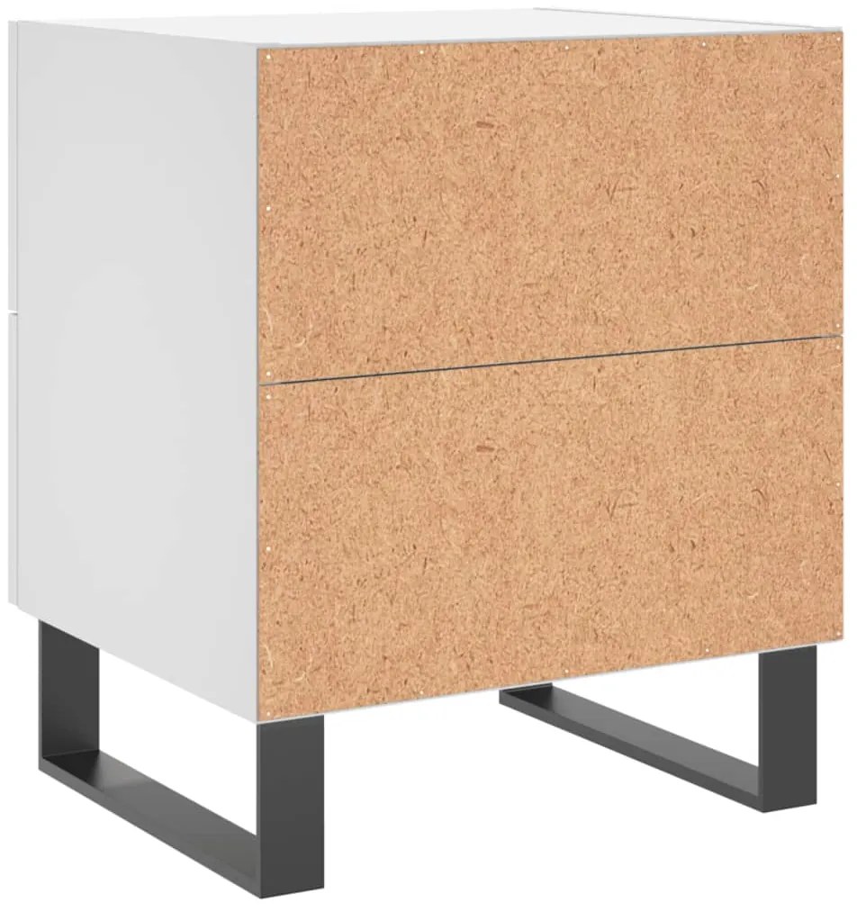 Mesas de cabeceira 2 pcs 40x35x47,5 cm deriv. de madeira branco
