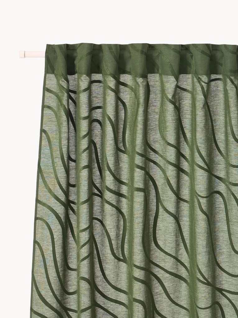 Cortinas semitransparentes multi-banda Lidia, conjunto de 2, L 140 cm