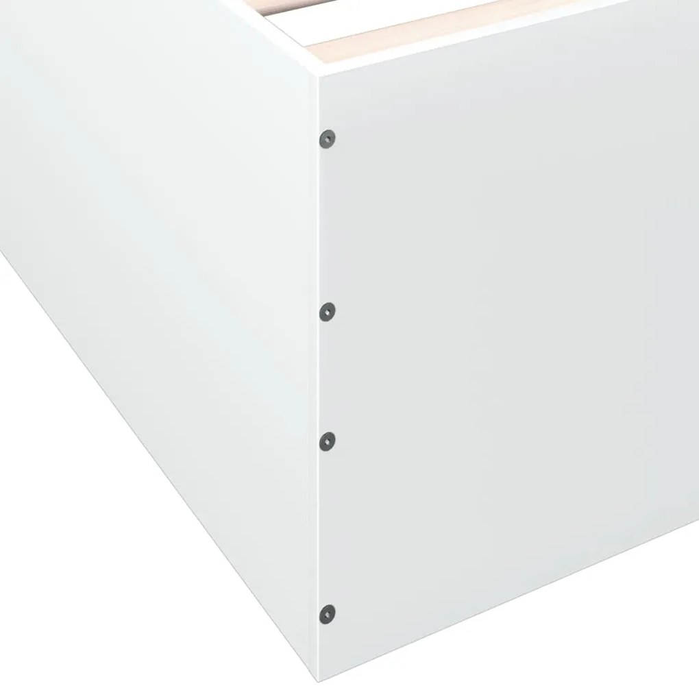 Estrutura de cama 75x190 cm derivados de madeira branco