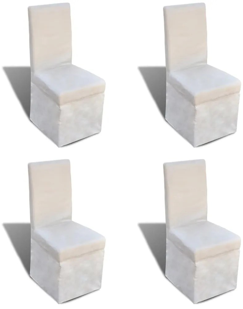 vidaXL Cadeiras de jantar 4 pcs tecido branco nata