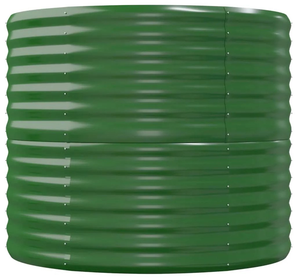 Canteiro elevado jardim 152x80x68 cm aço revestido a pó verde