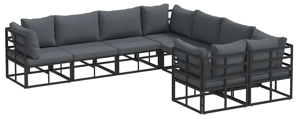 Conjunto de Sofá de Jardim 8 pcs Preto 283 x 283 x 71 cm