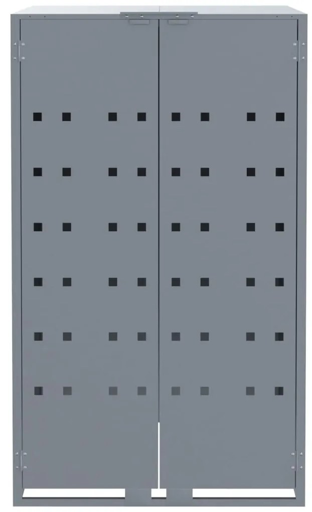 Abrigo para 3 caixotes do lixo 207x79x117 cm aço cinzento