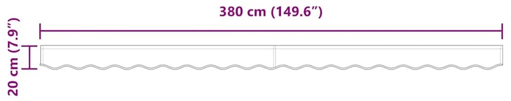 Valência de toldos para estrutura de 4m, preta, 3,8 x 0,2 m.