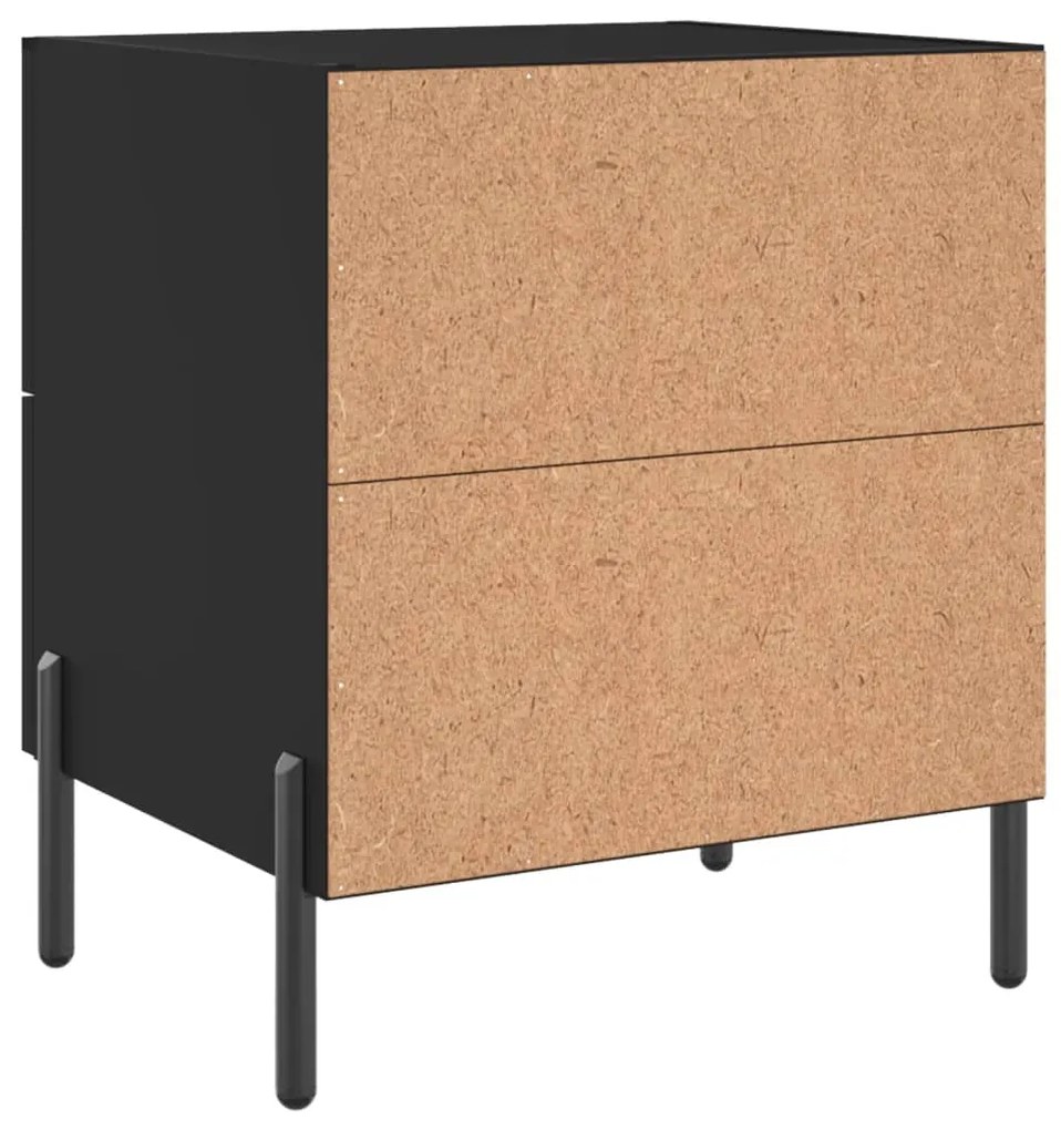 Mesas de cabeceira 2 pcs 40x35x47,5 cm deriv. de madeira preto
