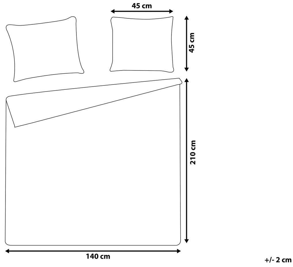 Colcha com relevo e duas almofadas castanhas 140 x 210 cm RAYEN Beliani