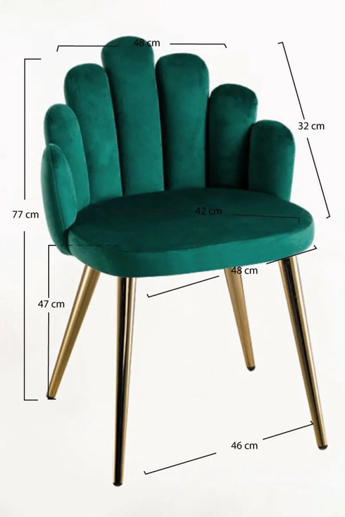 Cadeira Hand Gold Veludo - Verde
