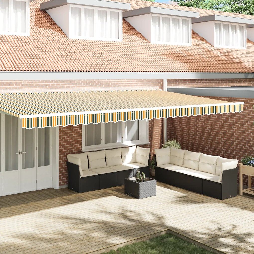 vidaXL Valance Toldo para Estrutura de 6 m Verde e Amarelo 5.8x0.2 m