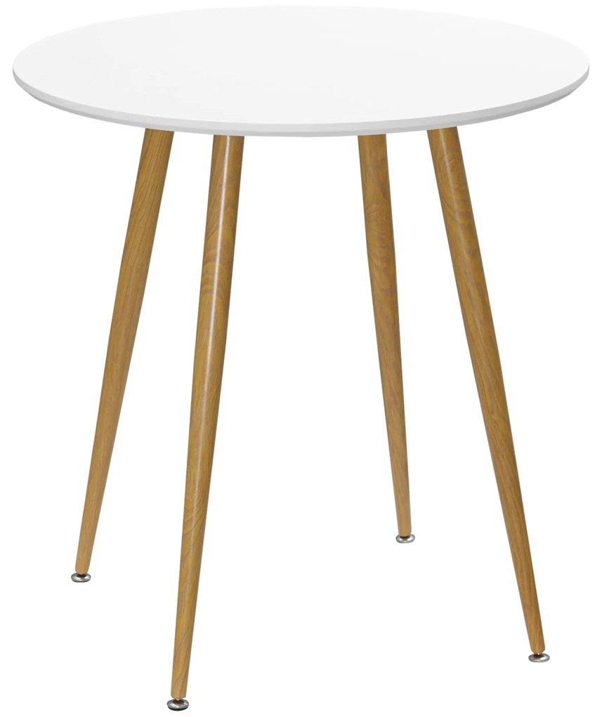 HOMCOM Mesa de Jantar Redonda Mesa Cozinha Estilo Nórdico 2 Pessoas Bancada Mate Resistente 80kg Ø72x75 cm Branco | Aosom Portugal