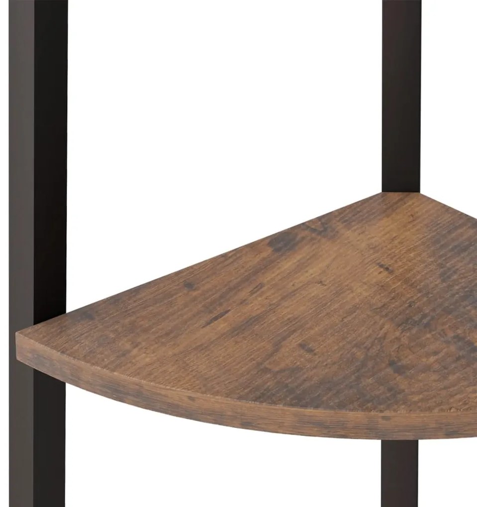 Estante canto 4 prat. 45,5x31,5x150 cm castanho-escuro/preto