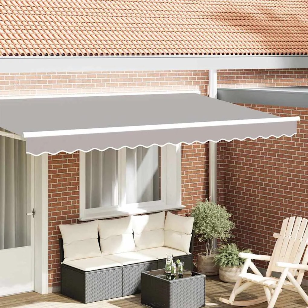 vidaXL Toldo Valance Cinza Claro 3.8x0.2 m para Estrutura de 4m