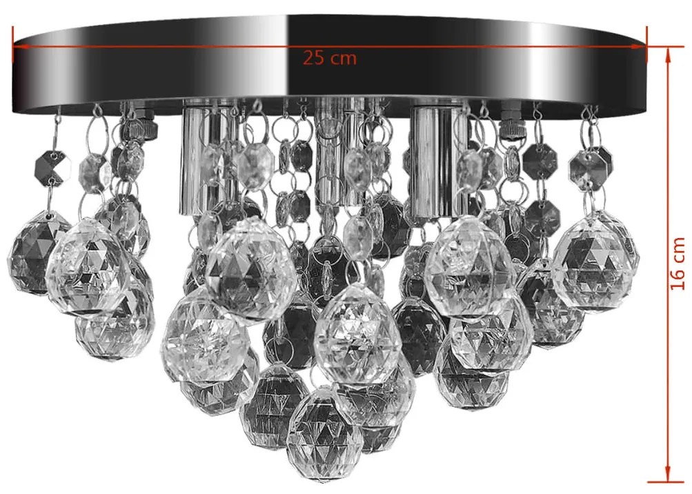 Lustre redondo de cristal cromado