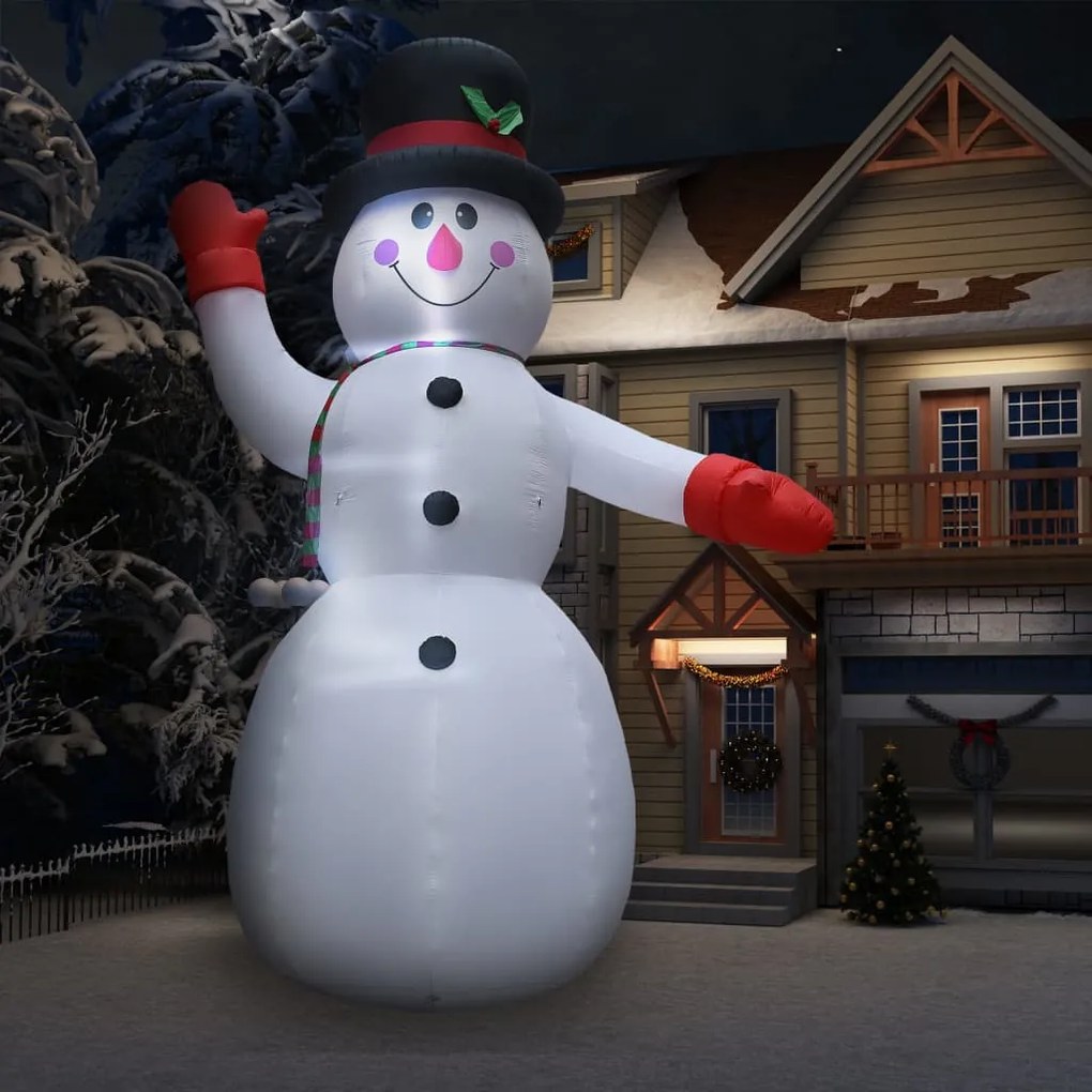 Boneco de Neve Insuflável de Natal com LED IP44 - 600 cm XXL