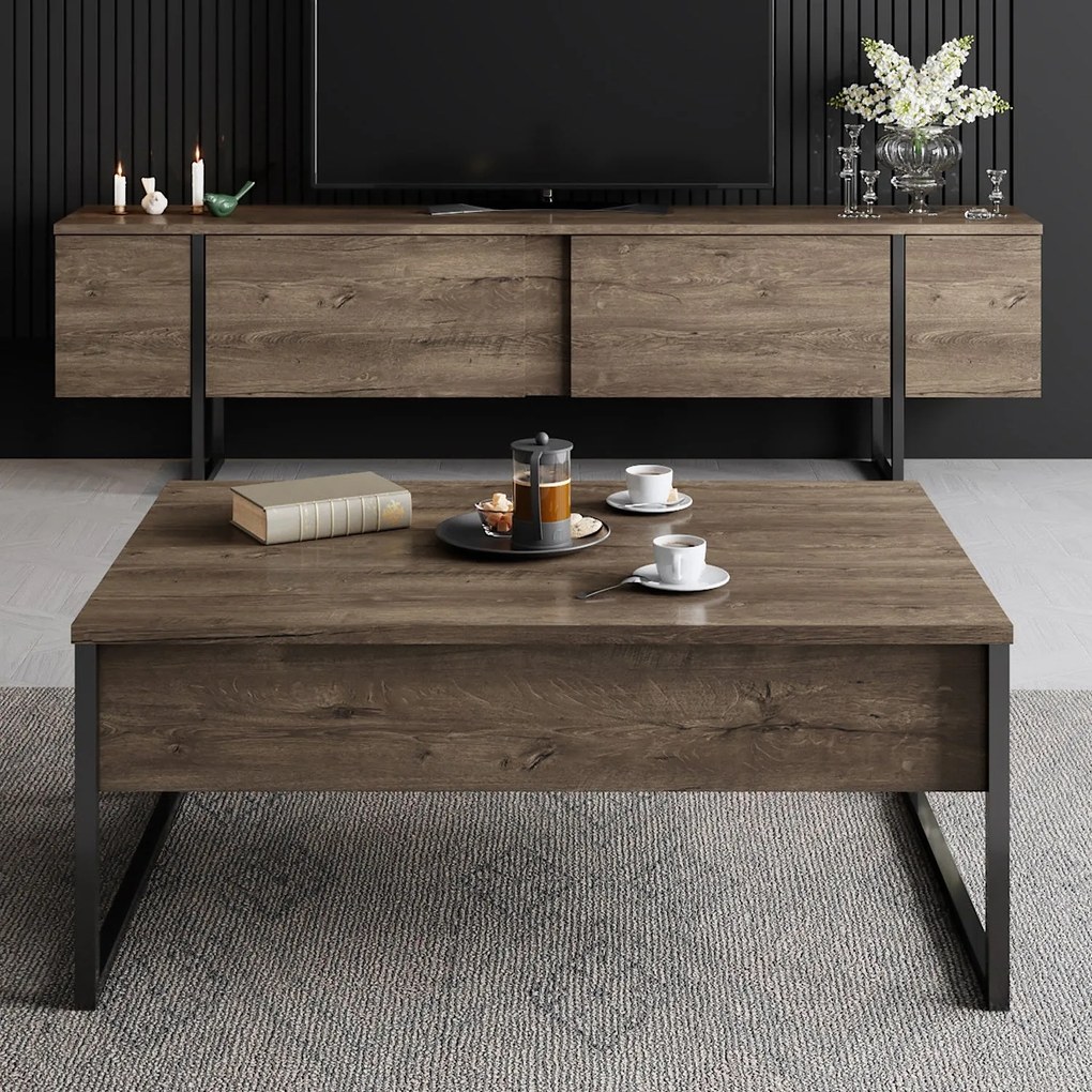 Sofá de 3 Lugares Rome – Preto – 215x90x70 cm