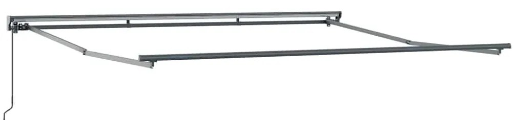 Toldo Retrátil Manual Listrado Vermelho e Branco 400x300 cm