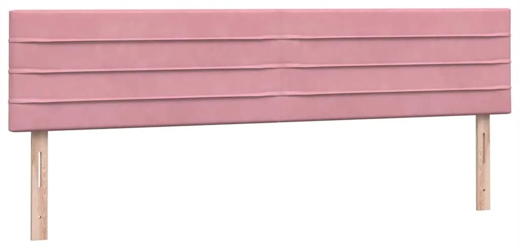 Cama com molas colchão 200x210 cm veludo rosa