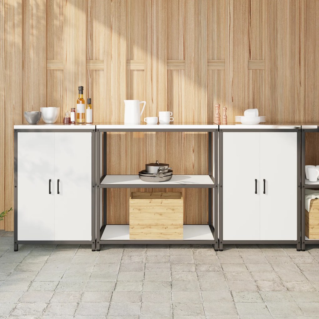 vidaXL Conjunto de Armazenamento de Cozinha 3 pcs Branco