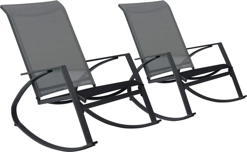 vidaXL Cadeiras de baloiço para jardim 2 pcs textilene cinzento-escuro
