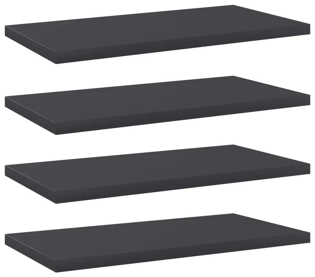 vidaXL Prateleiras para estante 4 pcs 40x20x1,5cm contraplacado cinza