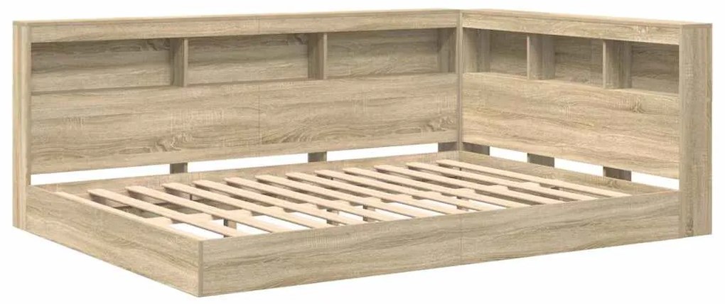 Cama Estante Carvalho Sonoma 160x200 cm - Madeira de Engenharia