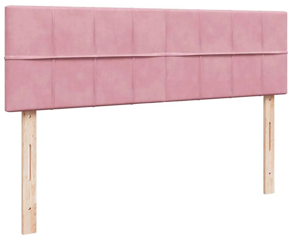 Estrutura de cama otomana com colchão 160x200 cm veludo rosa
