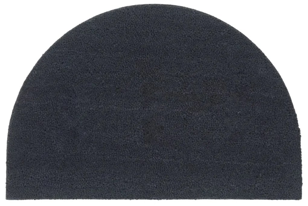 vidaXL Tapete porta semicircular 60x90 cm fibra coco tufada cinzento
