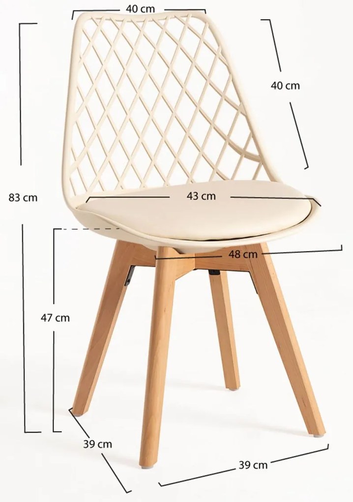 Pack 4 Cadeiras Mima - Beige