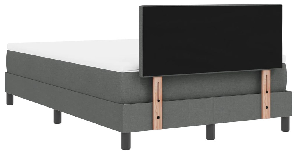 Cama Box Spring com Colchão Cinza Escuro 120x190 cm Tecido