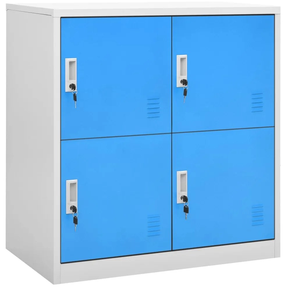 336433 vidaXL Cacifo 90x45x92,5 cm aço cinzento-claro e azul
