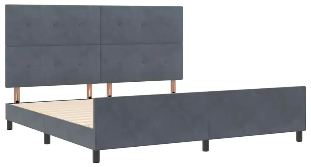 Cama vidaXL Cinza Escuro 200x200 cm Veludo