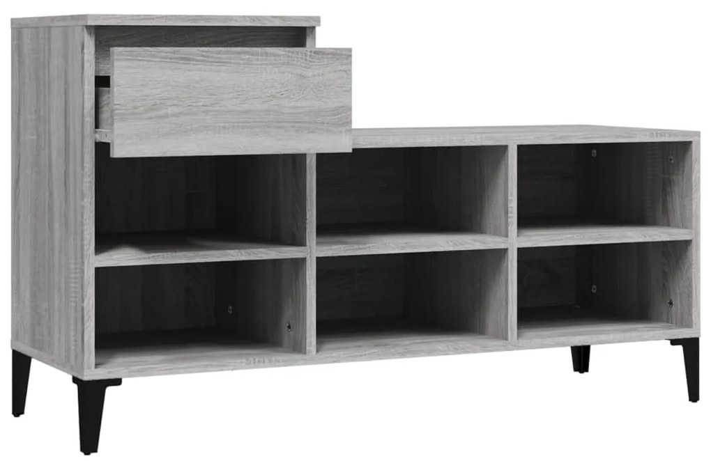 Sapateira 102x36x60 cm derivados de madeira cinzento sonoma
