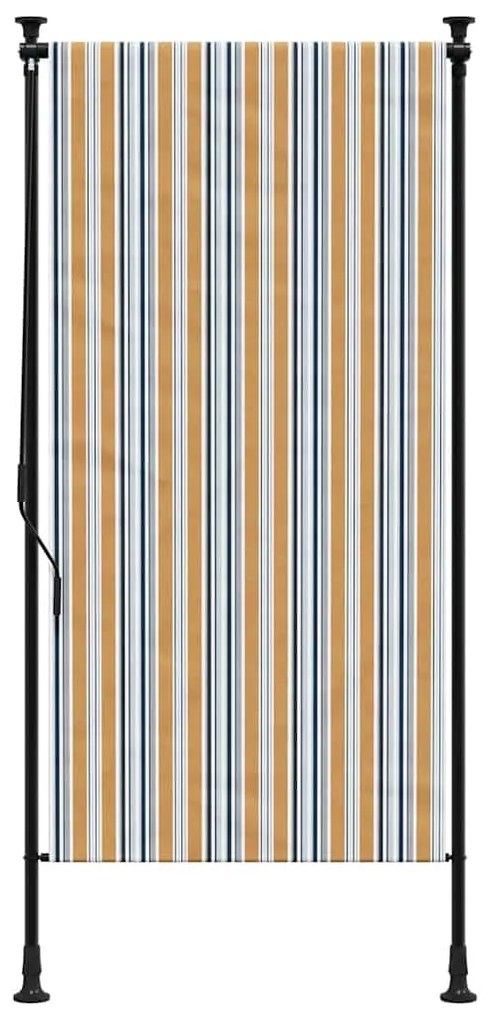 Estore de rolo exterior 120x270 cm tecido/aço amarelo e branco